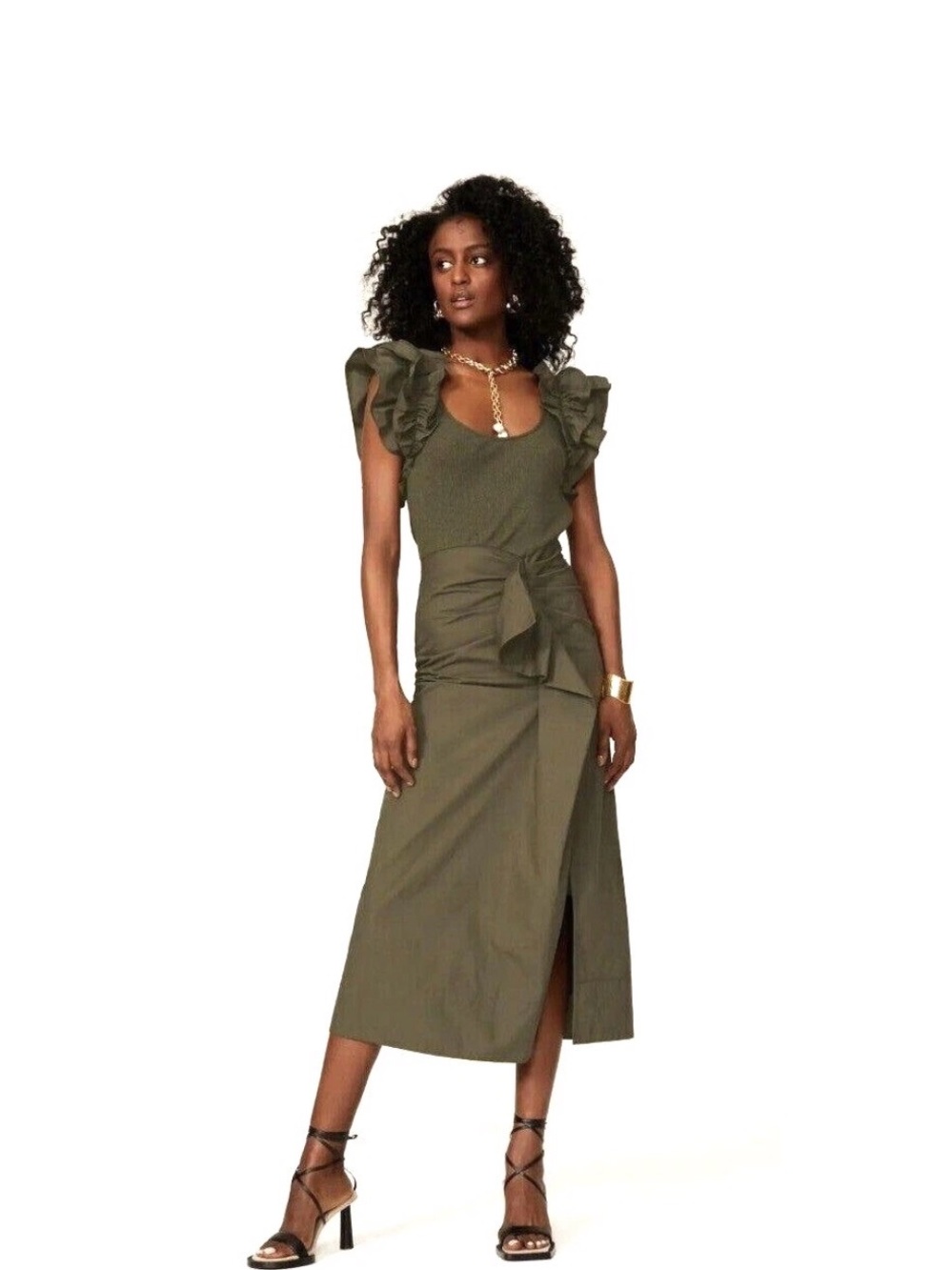 Ulla Johnson Isabella Dress in Military Melange - Picture 3 of 3